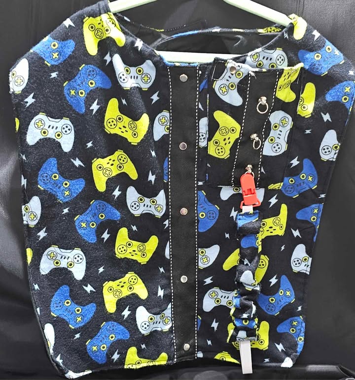 Adult-Sized Gamer Bib with Matching Paci Chain