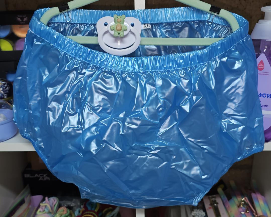 "New Plastic Nappy Covers" Medium Blue