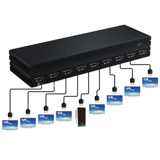 4K 1x8 HDMI Splitter 1 in 8 Out HDMI Video Distributor Converter Multi Screen Display for PS4 Xbox Camera Laptop To TV Monitor