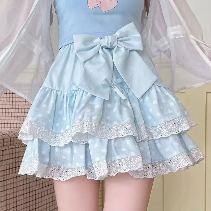 Vintage Mini Skirt Kawaii Polka Dot Skirt