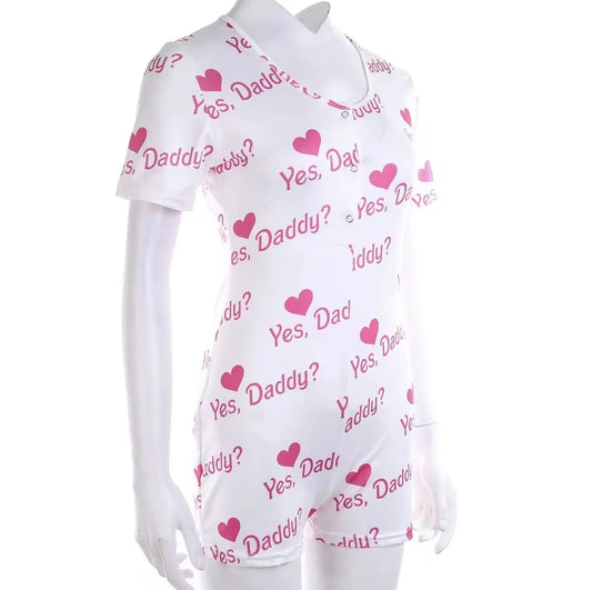 Unisex Playsuits Summer Short Sleeve Buttons Neck Jumpsuits