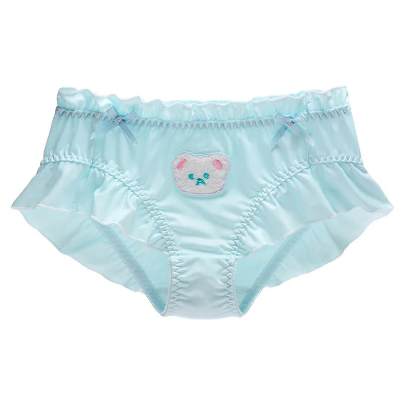 Milk Silk Middle Waist Lovely Cartoon Bear Panties