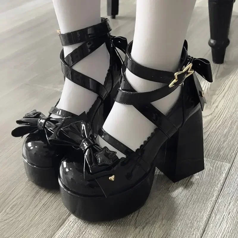 Women High Heels Shoes Chunky Sandals Mary Janes