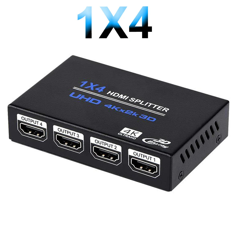 4K HDMI Splitter 4/2 port HDMI 1 in 4 out Splitter 4K 30Hz HDMI 1.4 Splitter for HDTV PC PS3 DVD HDCP 1.3