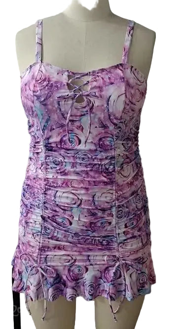 Plus Size Women's Split Swimsuit Tankini Swimwear Set