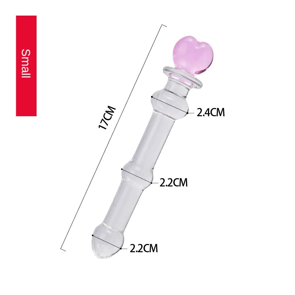 Crystal Glass Dildo Products Stimulation Beads Massage for Couples