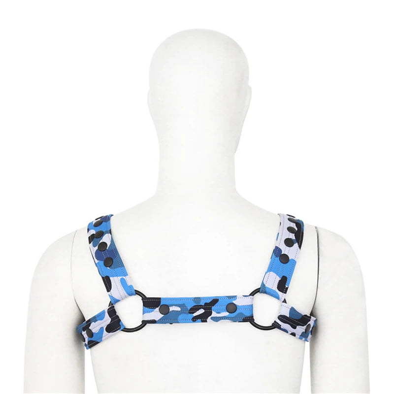 Camouflage Navy Chest Harness Adjustable BDSM