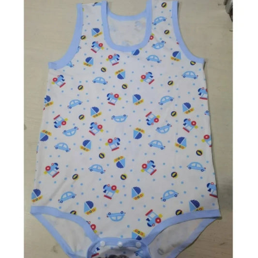 ABDL Sleeveless Casual Snap Button Cartoon Pattern Jumpsuit Plus Size