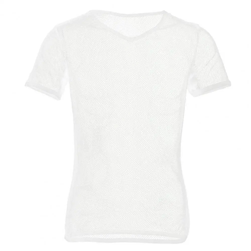 Men Mesh T Shirt Transparent Sexy Men See Through Fashion T-shirt Men Slim Fit Shiny Sexy T Shirt Party Nightclub Blouse Tops