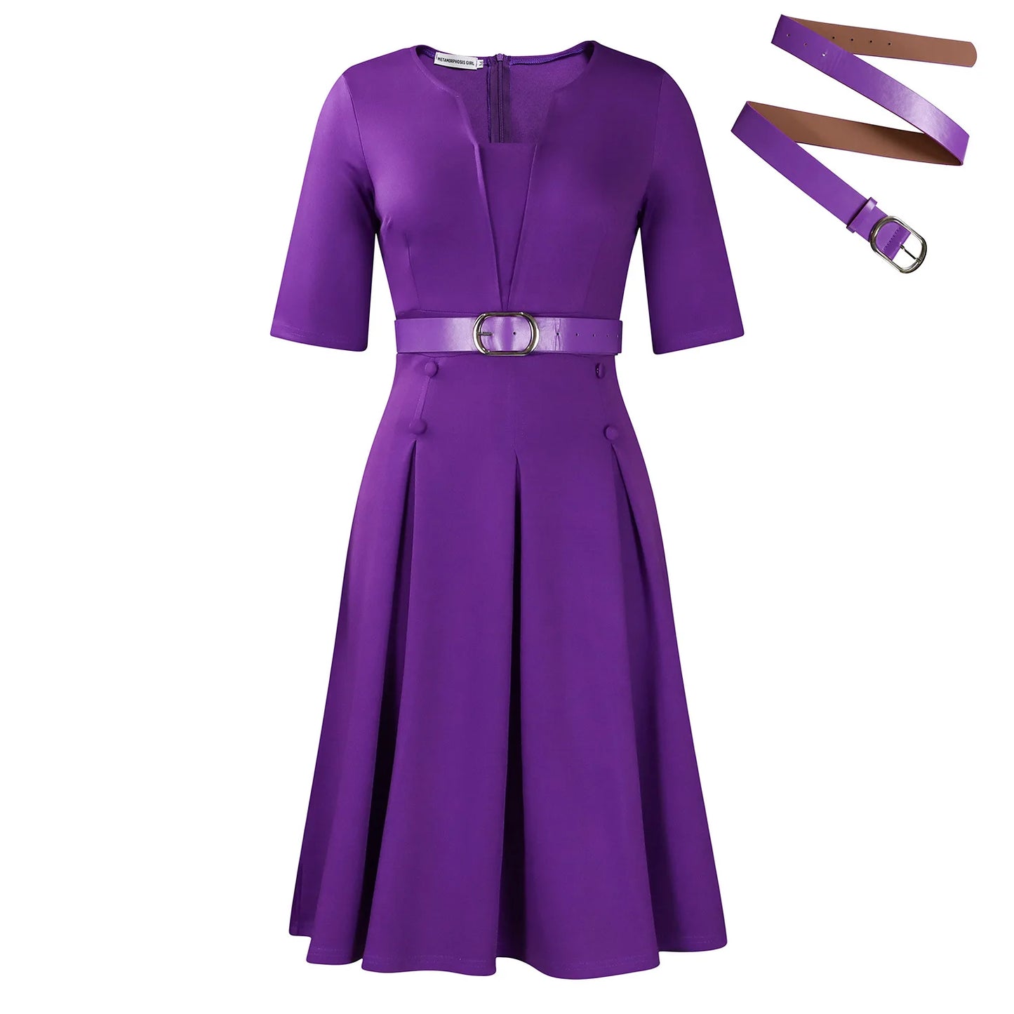 Solid Color Women's Dress