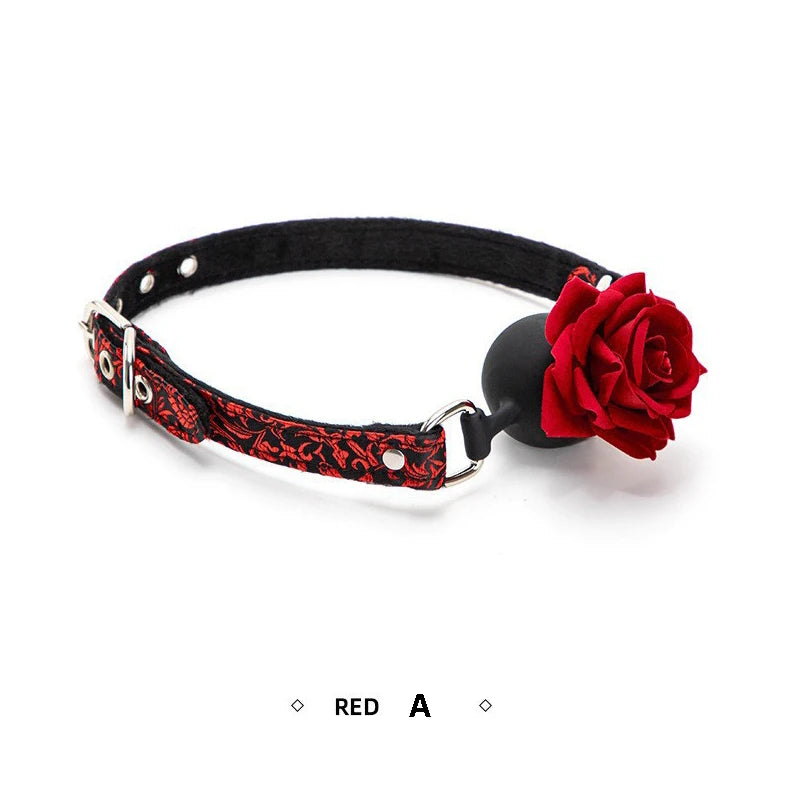Rose Mouth Gag Retro Lace Pattern BDSM Bondage