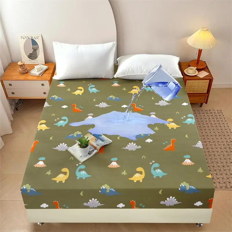 Kuup-Polyester 360° waterproof Cartoon Fitted Sheet Only(no pillowcase)