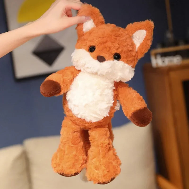 35cm/50cm Cute Fluffy Fox Plush Toy Soft Cartoon Orange Foxes