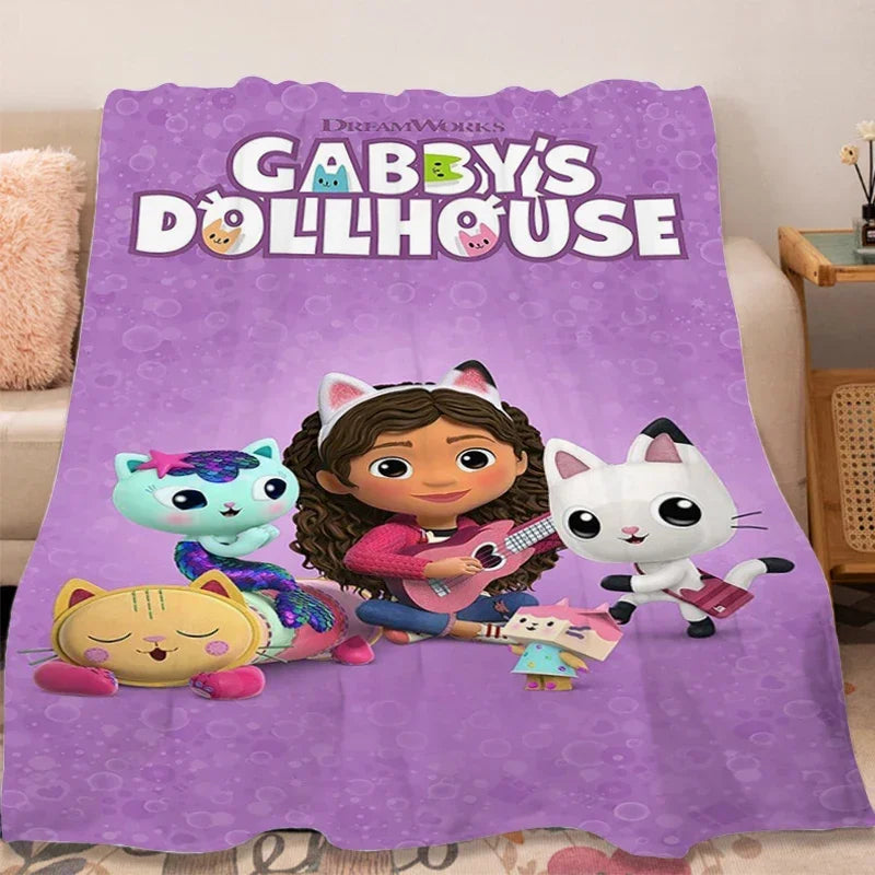 G-Gabbys D-Dollhouse Flannel Blanket Sofa Winter Lovely Warm Bed Fleece Custom Fluffy Soft Blankets Microfiber Bedding Kids Gift