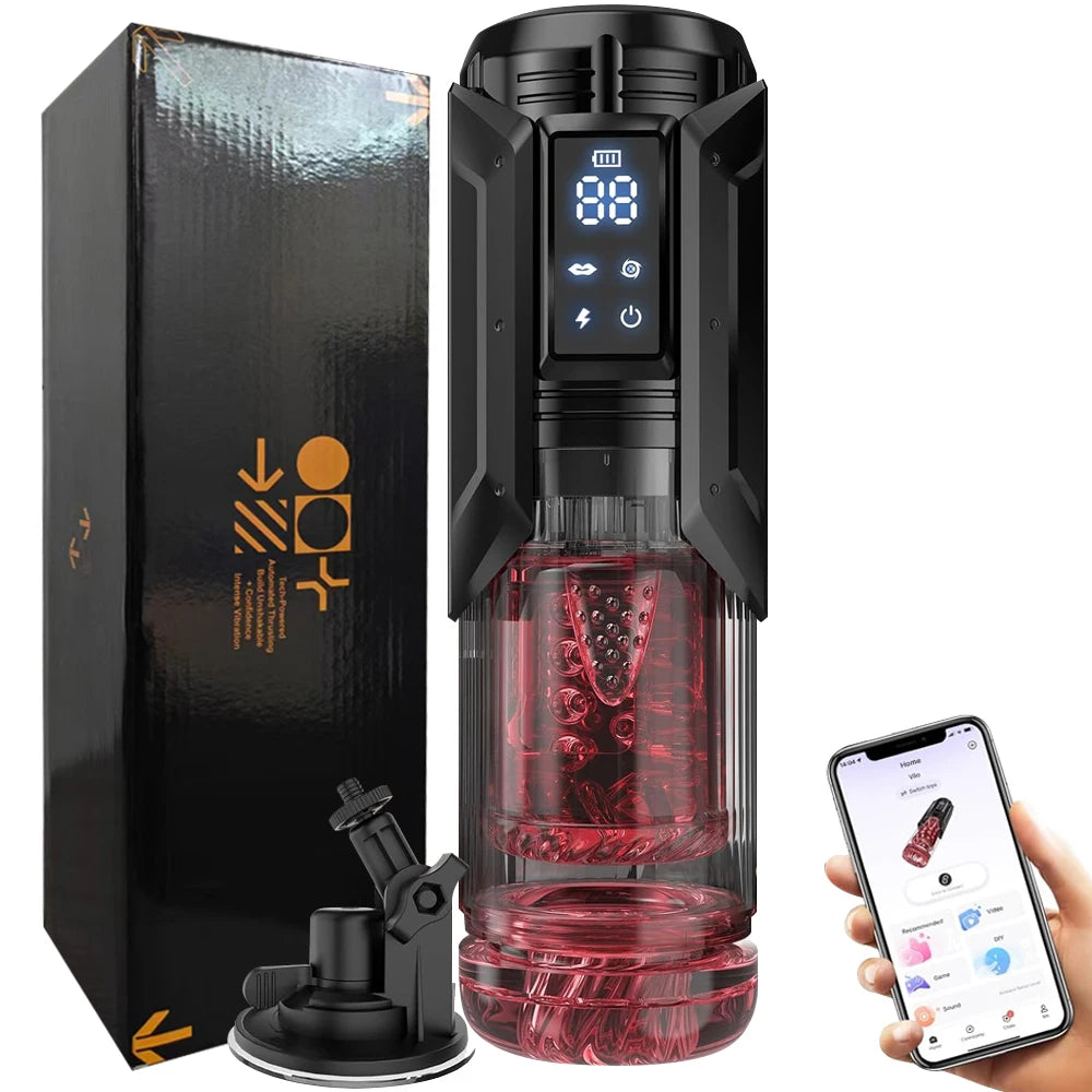 Male Masturbator with 7 Sucking Thrusting Rotating & 7 Licking Modes, Adult Toys