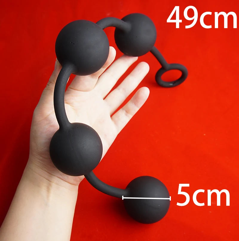 Silicone Anal Beads with Silicone Huge Anal Balls