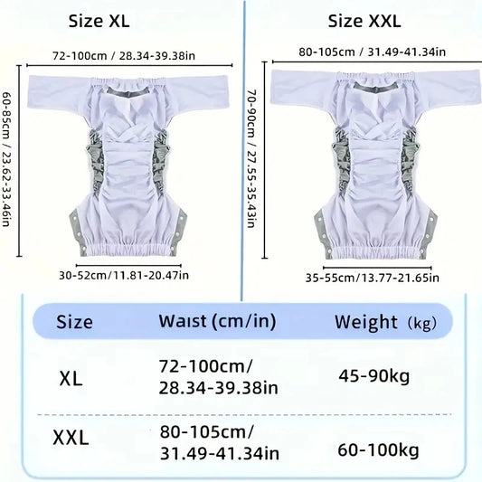1PC Cloth Diaper With An Inner Opening for Diaper Insert Breathable Adult Diaper Nappy