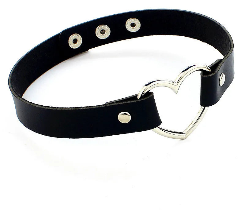 Gothic Pu Leather Choker Necklace Collar Pendant Necklace