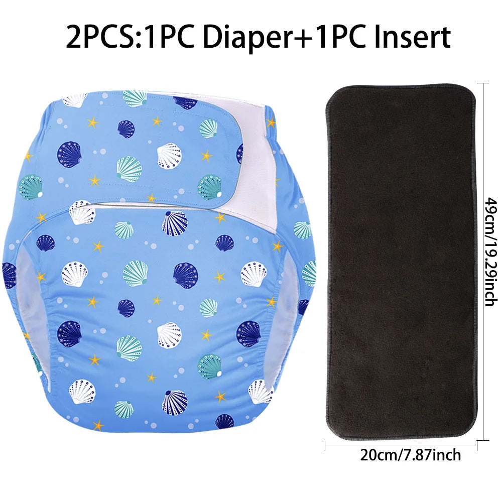 2PCS Adult Cloth Diaper Pants Reusable