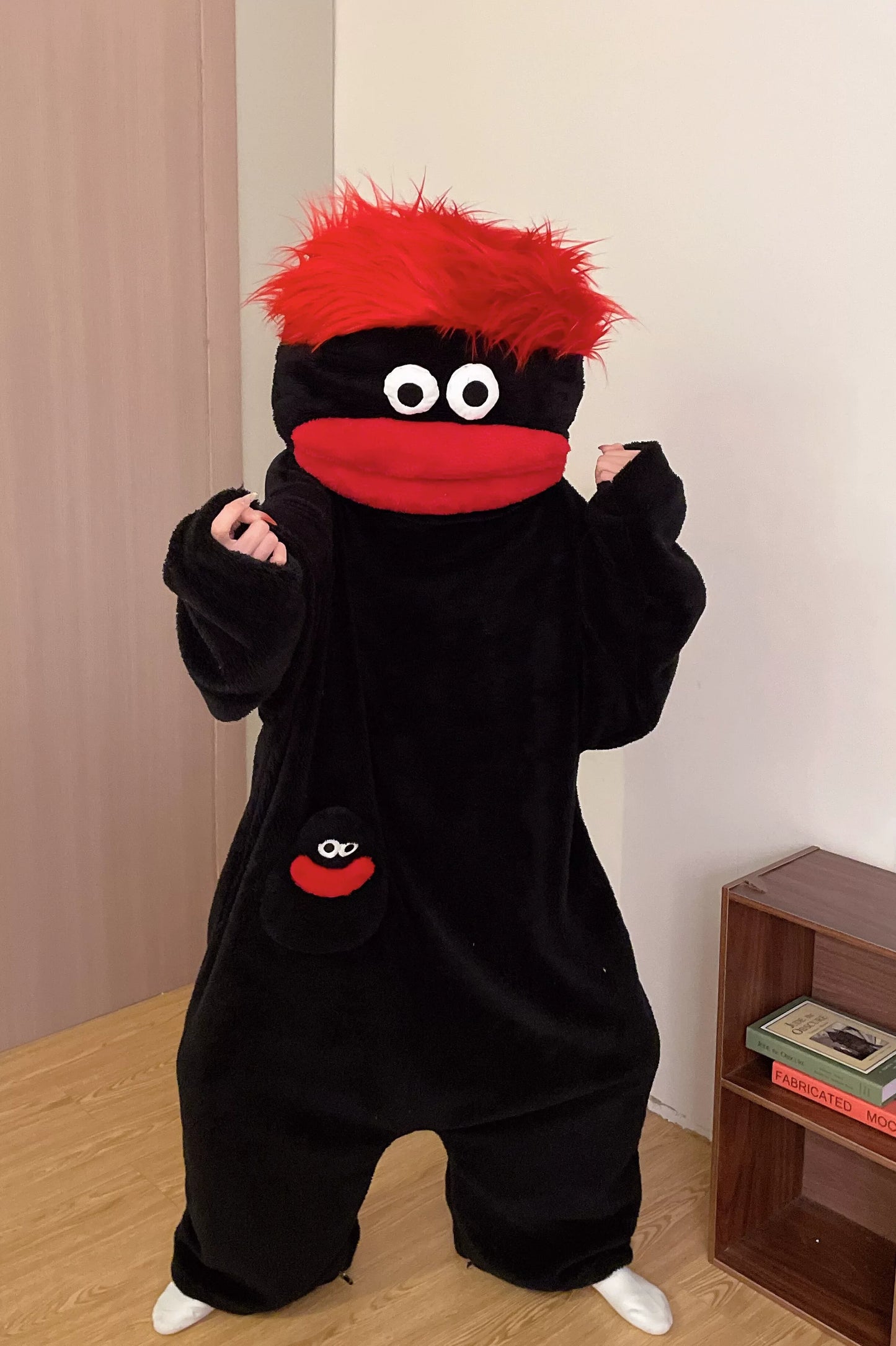 Generic Big Mouth Monster Onesie Pajamas Winter Thick Coral Fleece Ugly/Cute/ Funny/Warm Loungewear For Adults