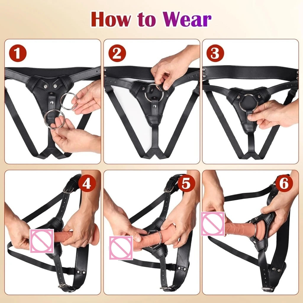 Strap On Harness Adjustable PU Leather Harness Belt