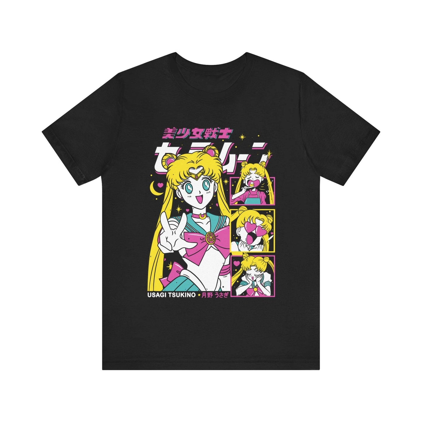 Sailor Moon Retro 90s Anime Grap Summer Cotton T Shirt