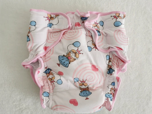 Adult Baby Cartoon Print Panties With Padding Inside