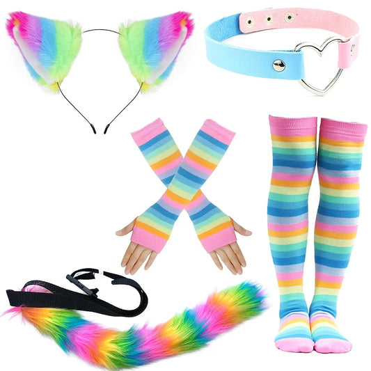 Role playing costume set with assorted striped sets