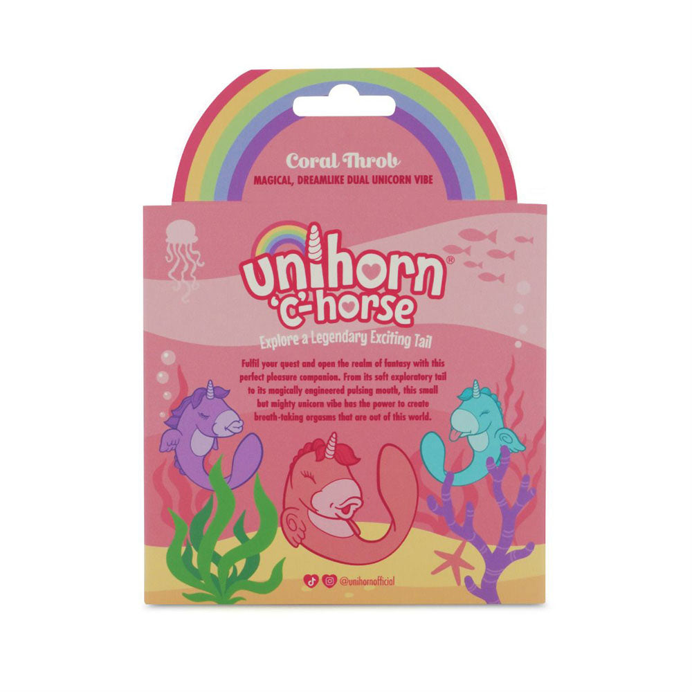 Unihorn - C Horse - Coral Throb -USB Rechargeable Dual Unicorn Vibrator
