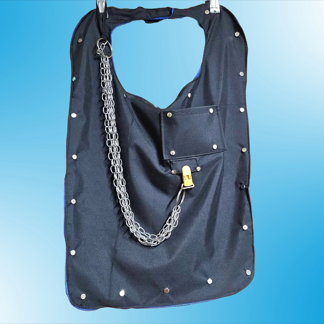 Black BDSM Adult-Sized Bib & Chain Design Pacifier Chain! šāØ