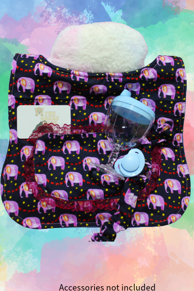 Elephant-Themed Adult Bib & Matching Pacifier Chain