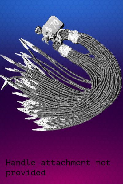 Double Header Black Paracord Falls with Silver Metal Tips