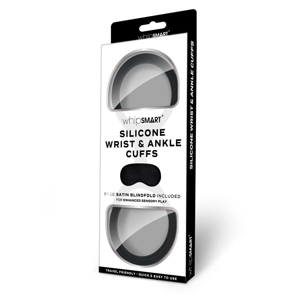 WhipSmart Silicone Wrist & Ankle Cuffs - Black Restraints