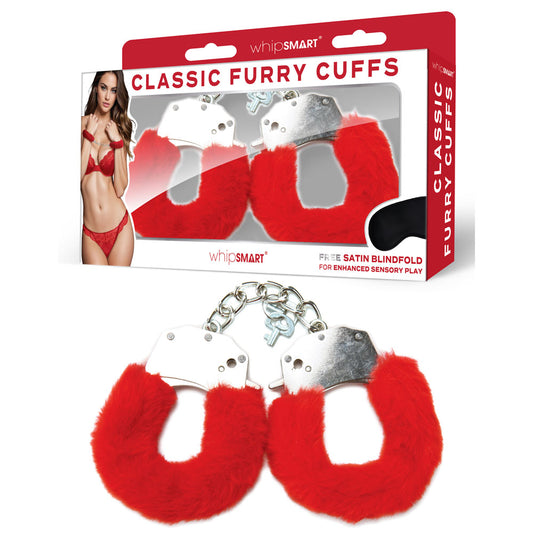 WhipSmart Classic Cuffs -Red Furry Restraints