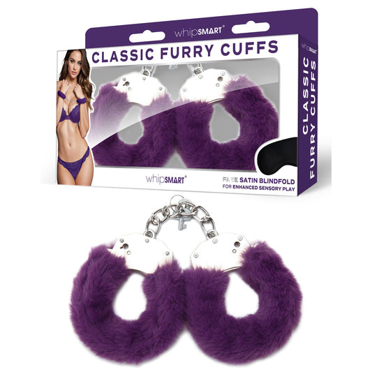 Whip Smart Classic Cuffs - Purple Furry Restraints