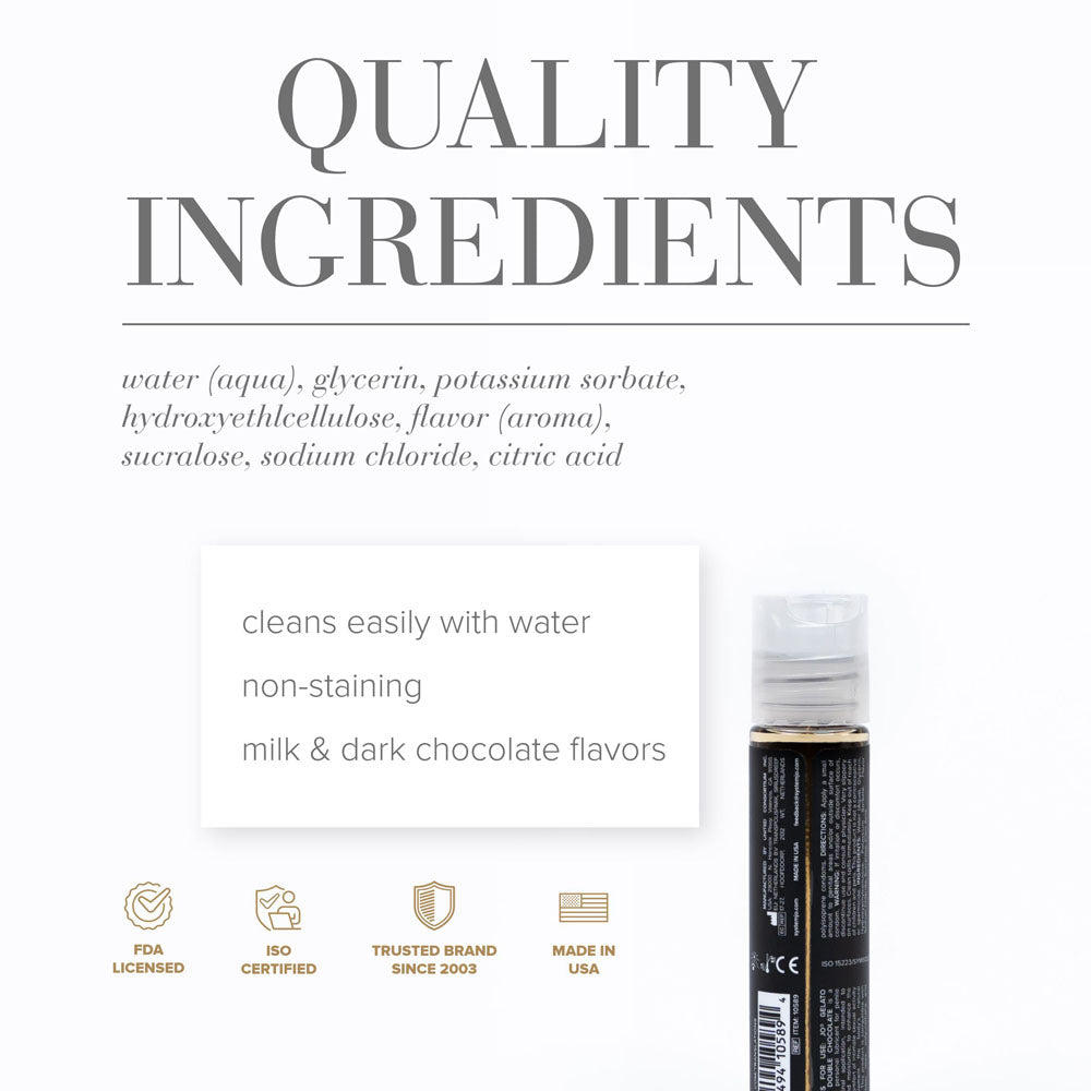JO Gelato Decadent Double Chocolate- 30 mL -Water Based Lubricant