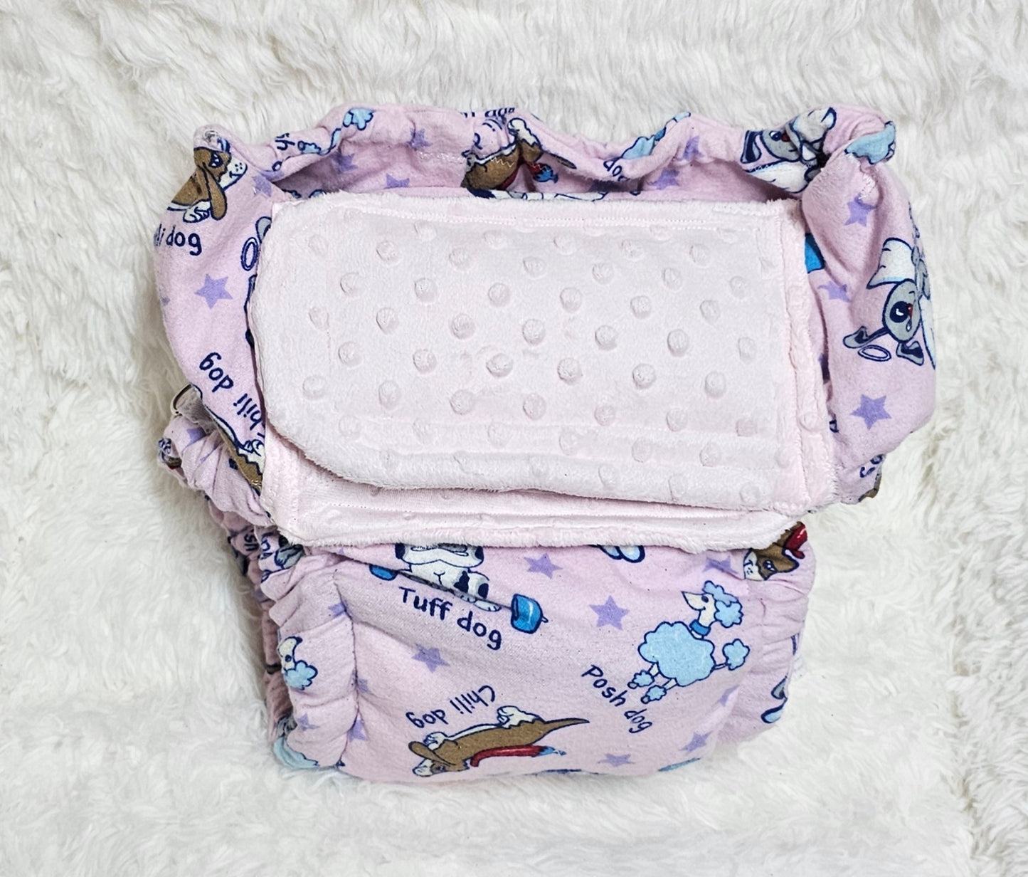 Pink Nappy Cover, Mittens & Pacifier Clip Set