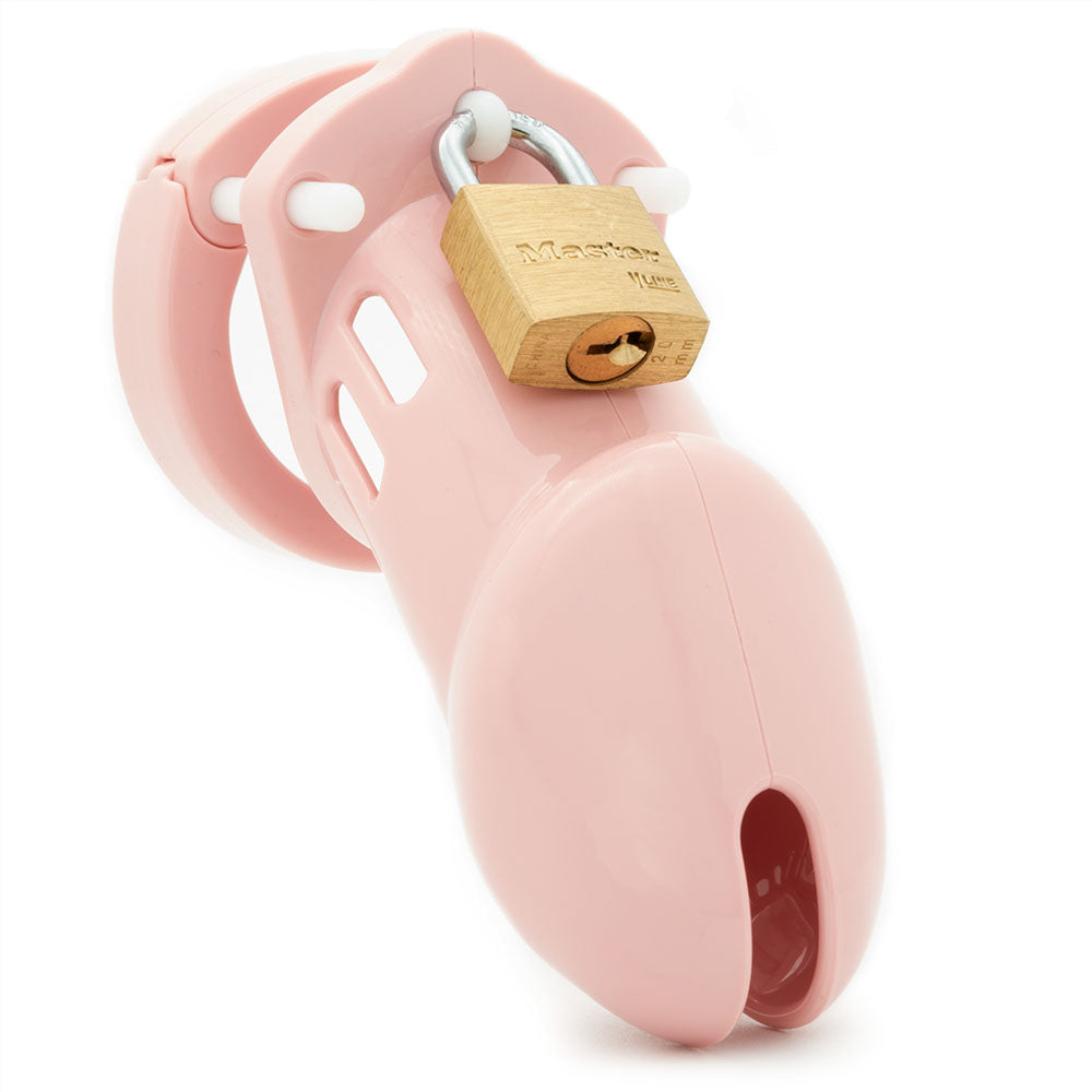 APRIL SPECIAL-CB-6000 Chastity Cock Cage Kit - Pink - Pink 3.25 Inch Cock Cage Kit
