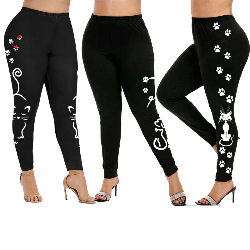 Cute Cartoon Cat Footprints Leggings