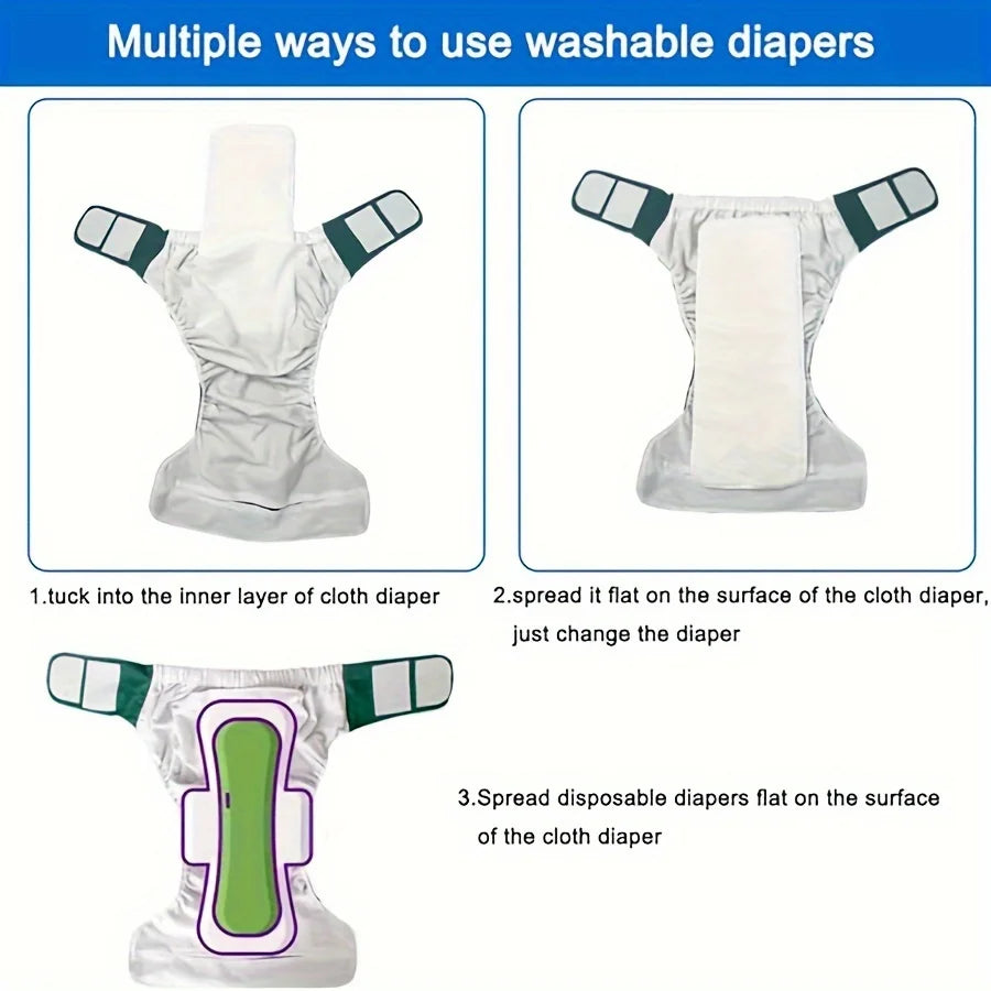 2Pcs Leakproof Adult Incontinence Pants Set 1 Pants+1 Replaceable Pad Breathable Adjustable Waist Washable
