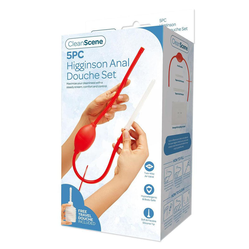 5 Piece Higginson Anal Douche Set - Includes Free gift