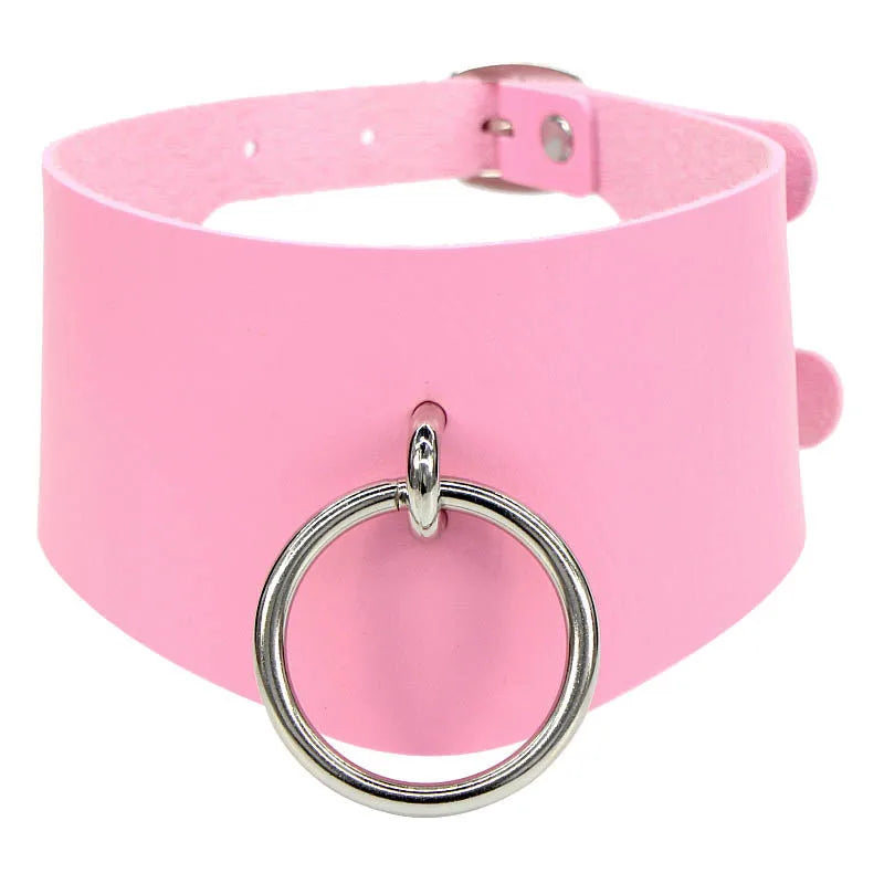 Gothic Pu Leather Choker Necklace Collar Pendant Necklace