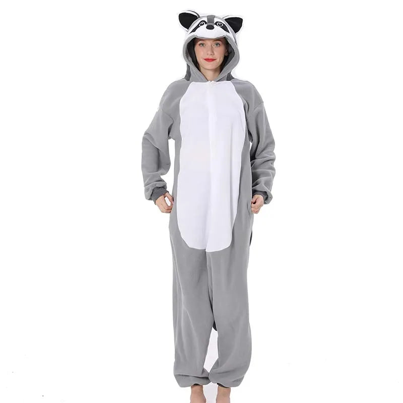 Raccoon Pyjamas Onesies For Adults One-Piece Bodysuit