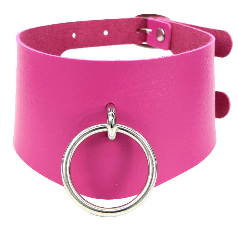Gothic Pu Leather Choker Necklace Collar Pendant Necklace