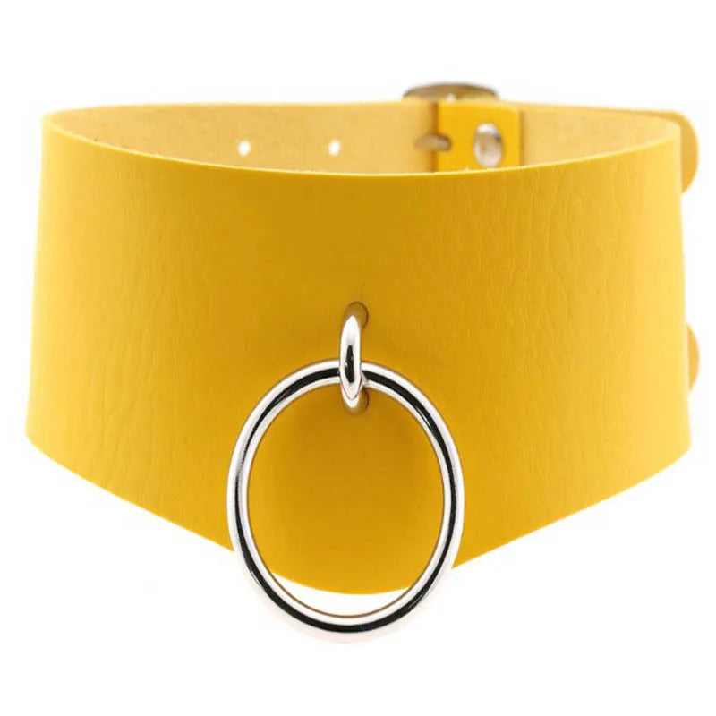 Gothic Black Pu Leather Choker Collar