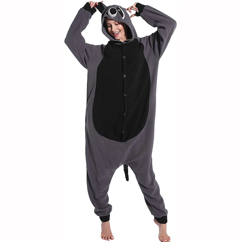Raccoon Pyjamas Onesies For Adults One-Piece Bodysuit