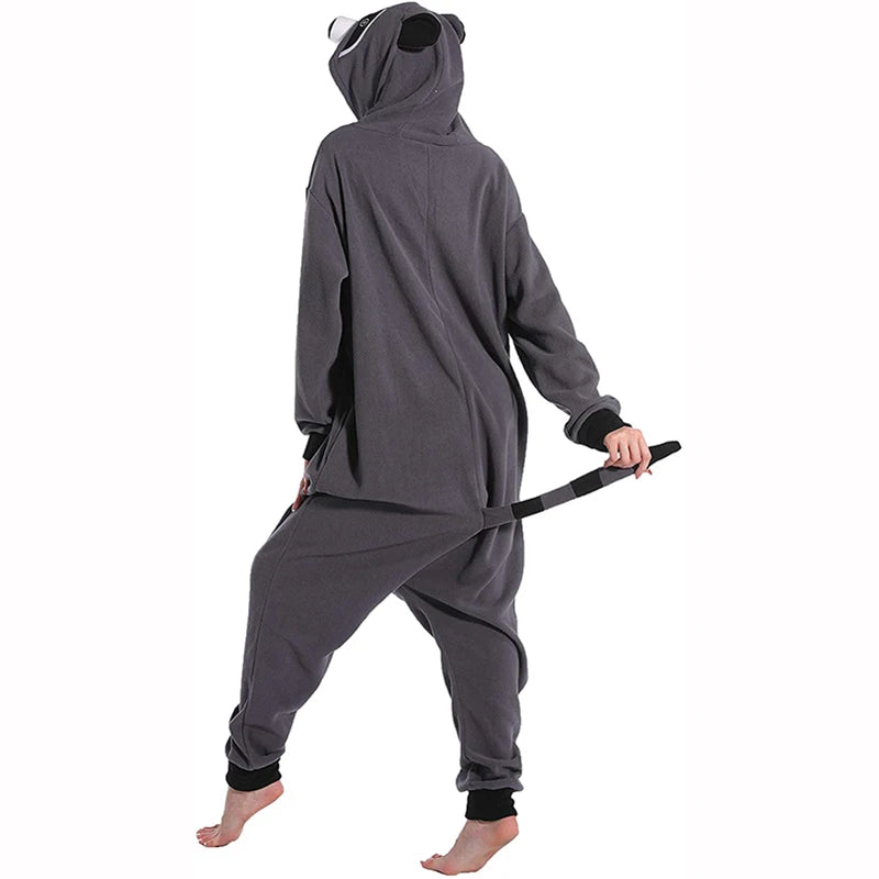 Raccoon Pyjamas Onesies For Adults One-Piece Bodysuit