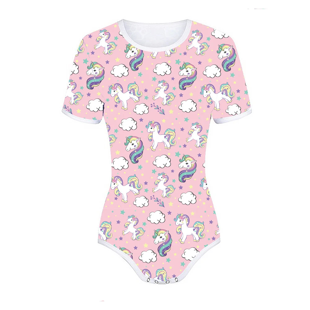 Adult Bodysuit Sissy Snap Crotch Onesie PVC Diaper Cover
