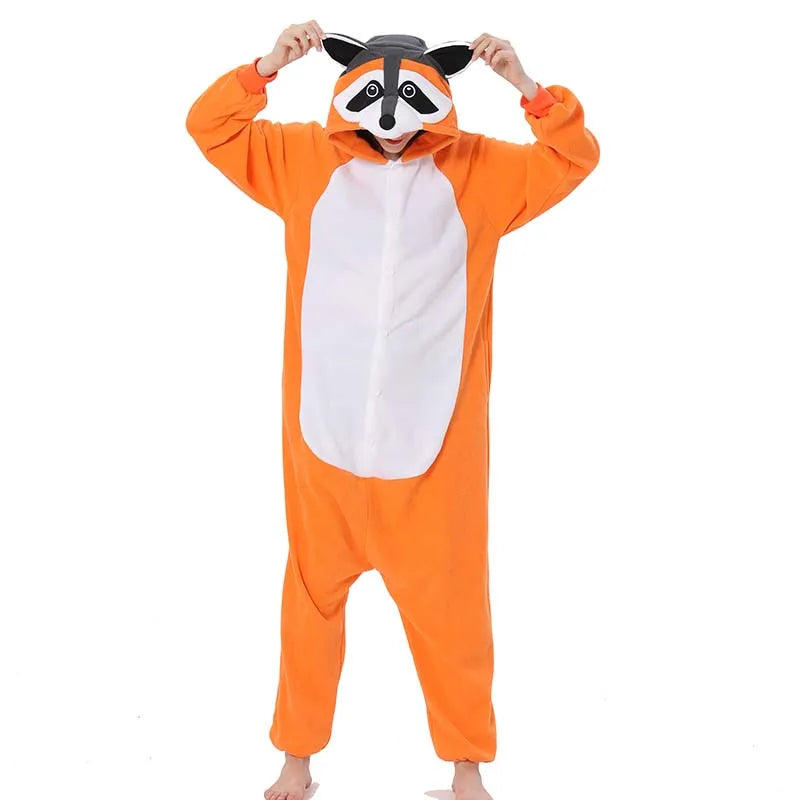 Raccoon Pyjamas Onesies For Adults One-Piece Bodysuit