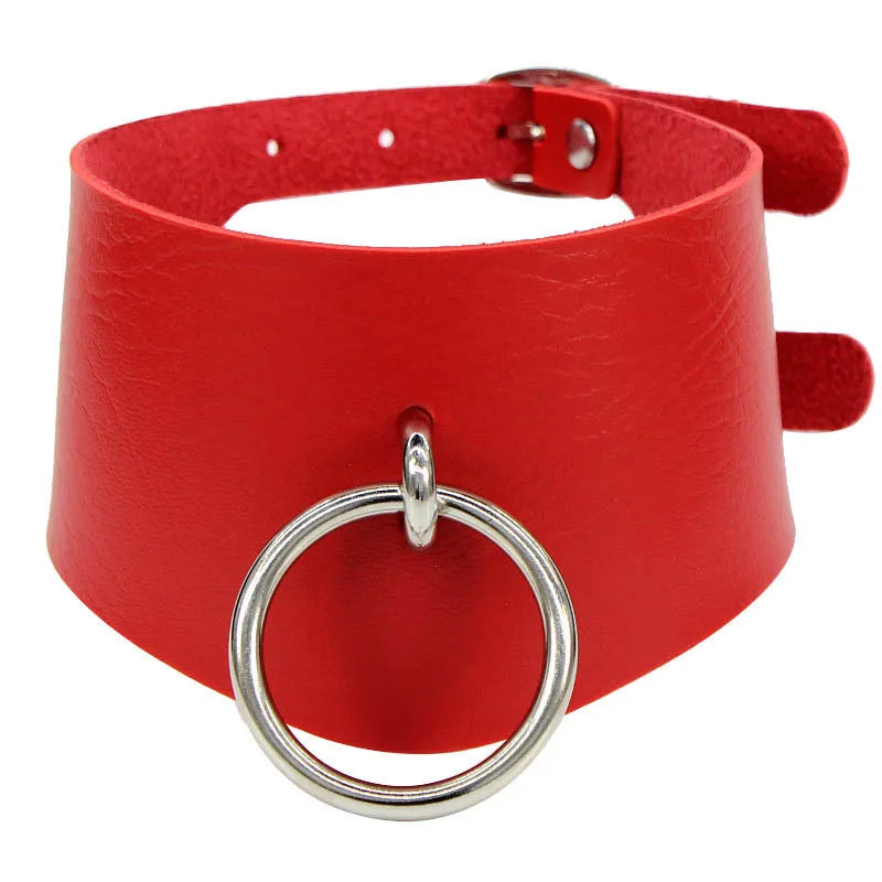 Gothic Black Pu Leather Choker Collar
